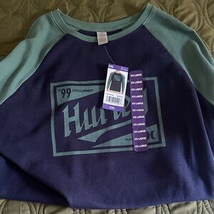 Hummel Kids' Navy and Teal Long Sleeve Tee